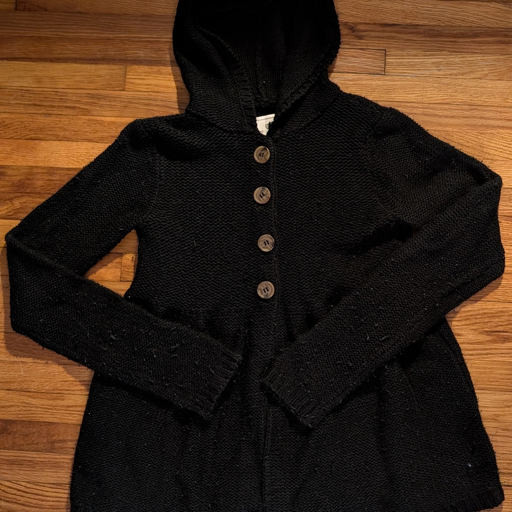 (PLEASE DISREGARD! SOLD ON WHATNOT!!)Energie Black Hooded Cardigan Sweater